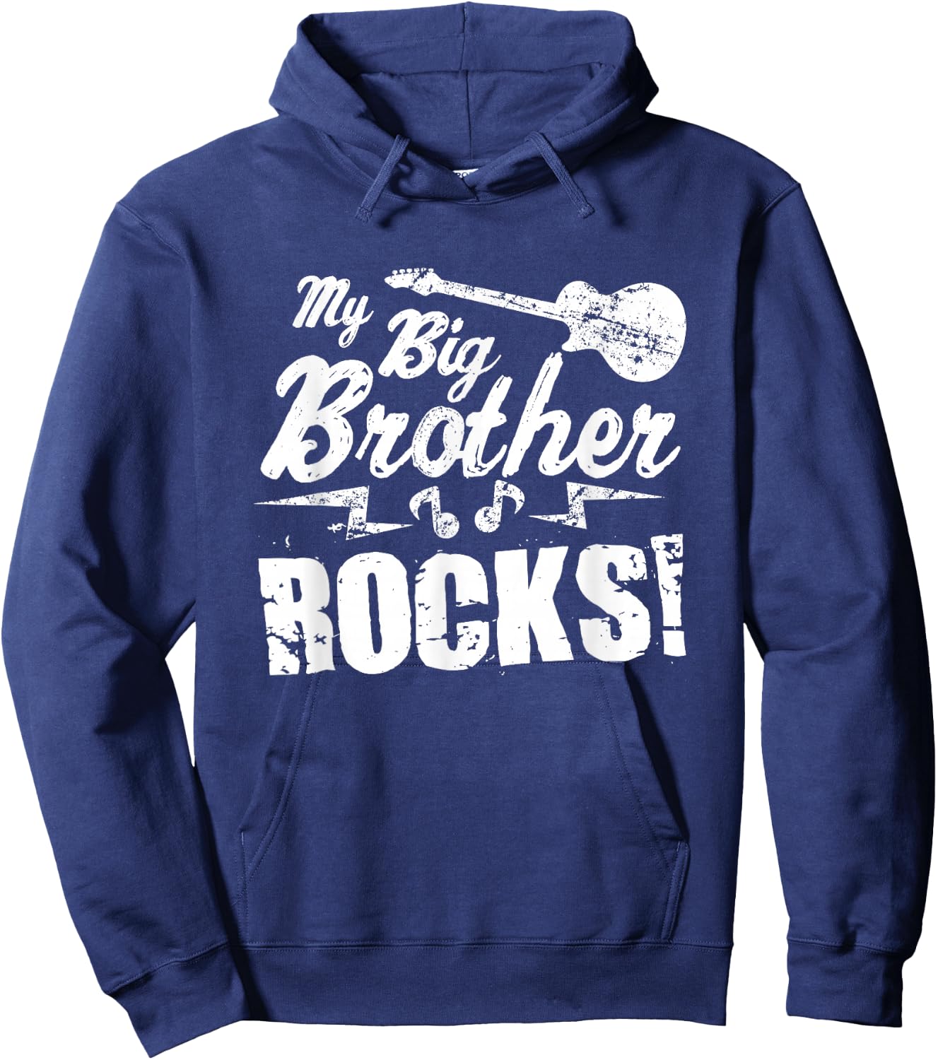 My Big Brother Rocks - Guitar Rock n Roll Funny Gift Hoodie - Hoodie | Navy
