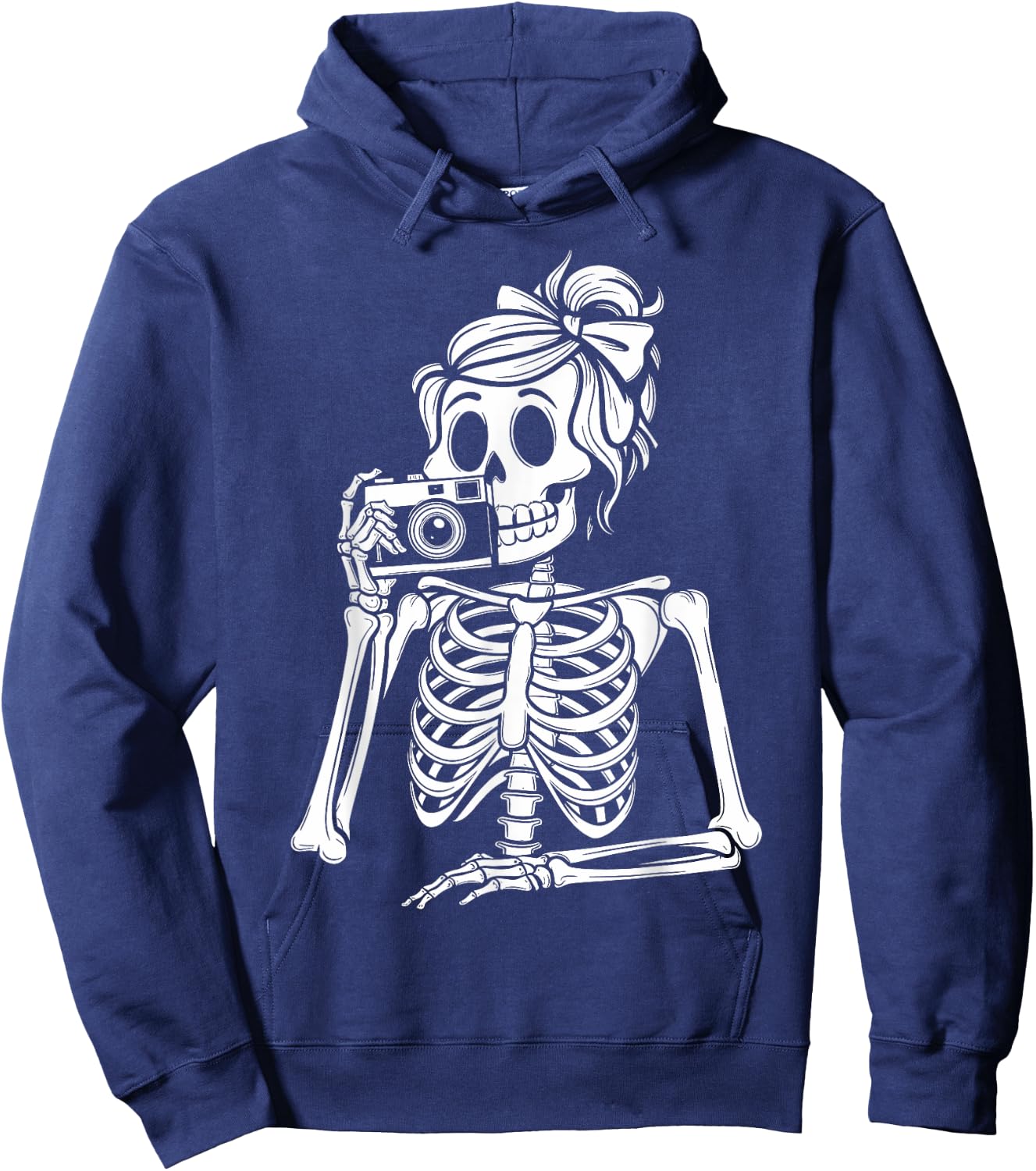 Skeleton Photography Camera Spooky Halloween Photographer Hoodie - Hoodie | Navy