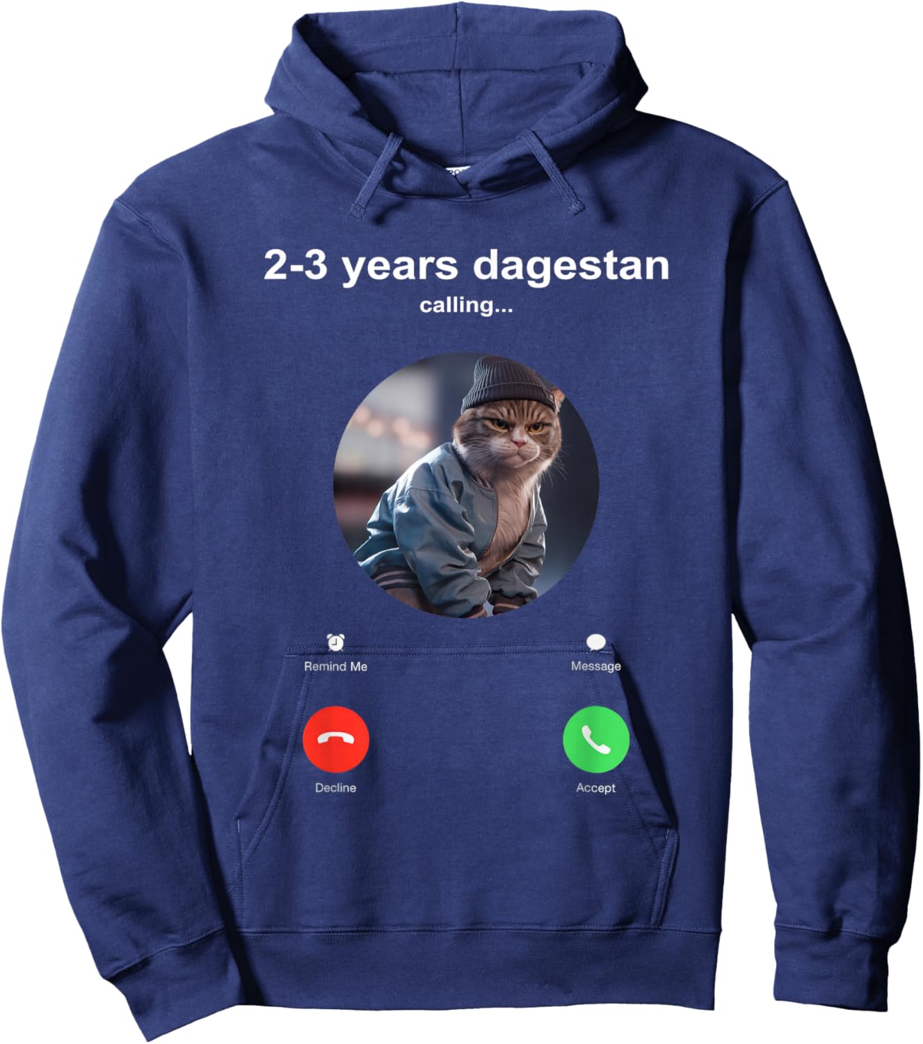 Send Him 2-3 Years Dagestan Funny MMA Wrestling Cat Hoodie - Hoodie | Navy