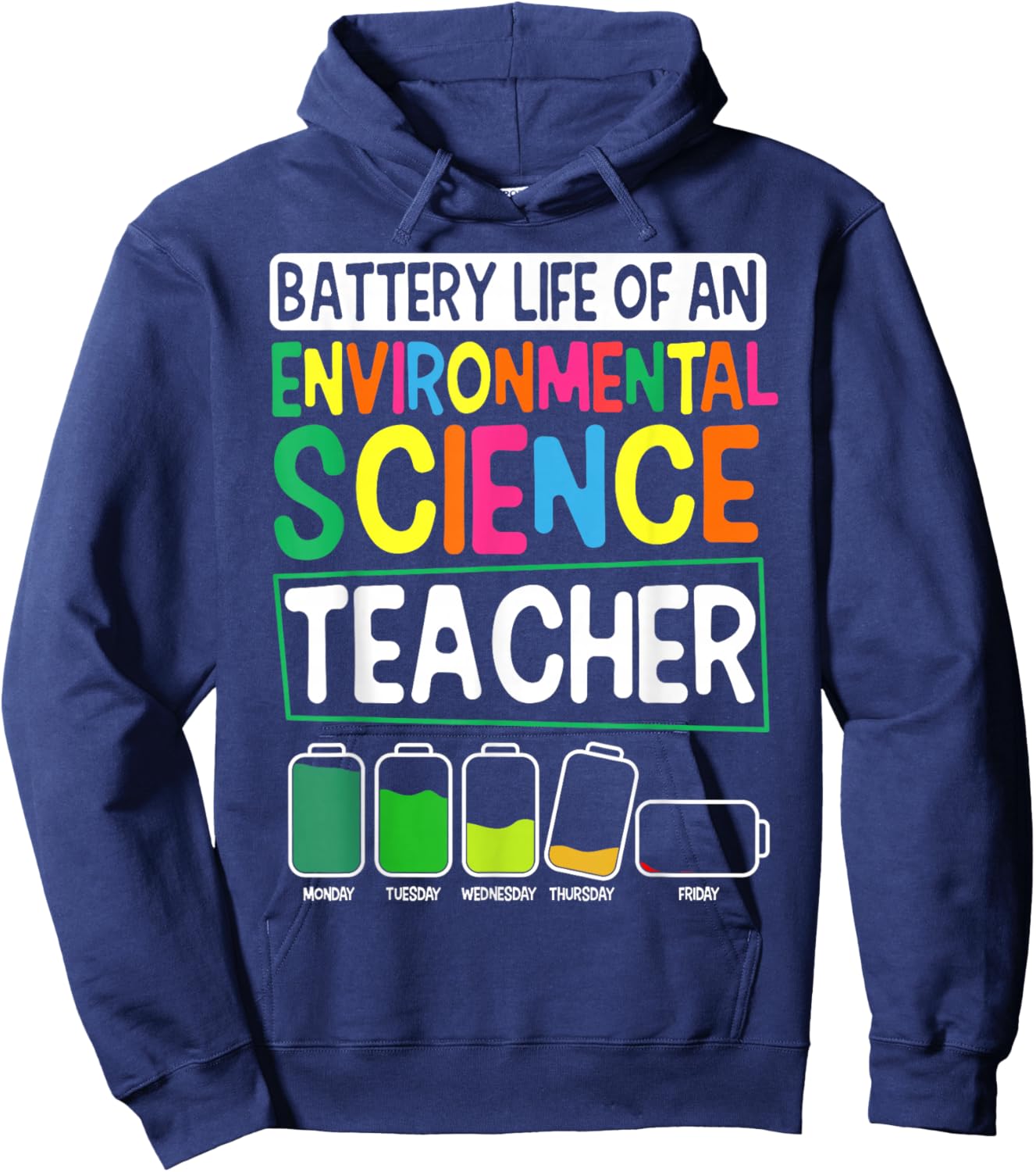 Battery Life of an Environmental Science Teacher Educator Hoodie - Hoodie | Navy
