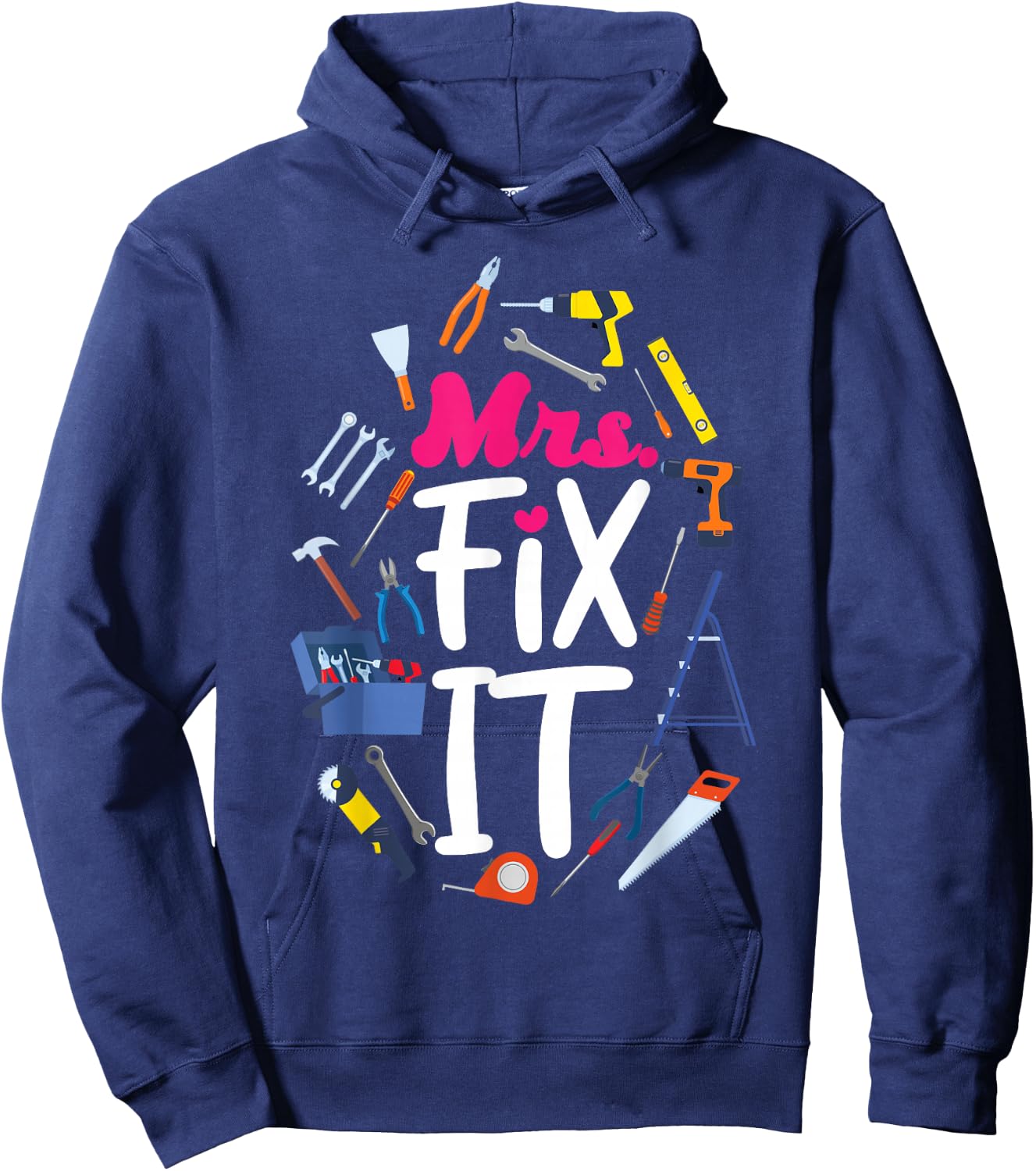 Handyman Vintage Mrs. Fix It Hoodie - Hoodie | Navy