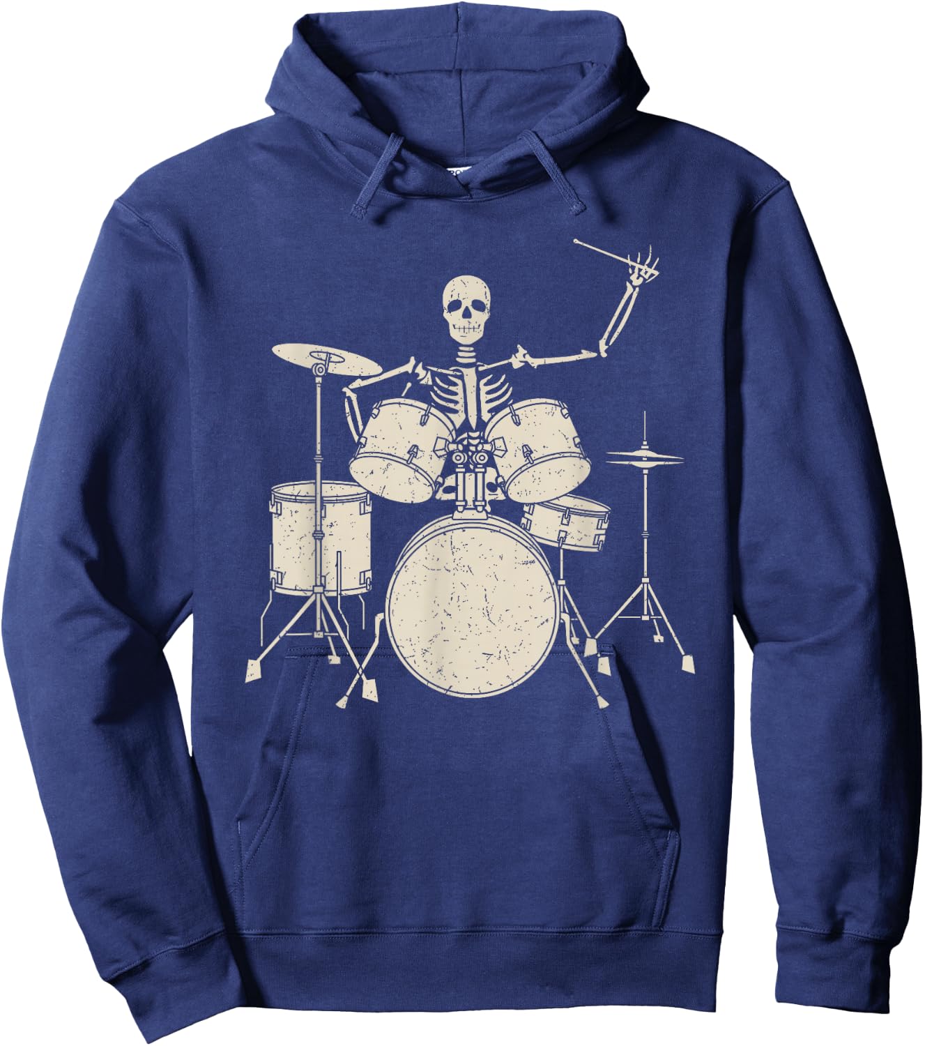 Halloween Skeleton Playing Drum Shirt Cute Funny Drums Gift Hoodie - Hoodie | Navy