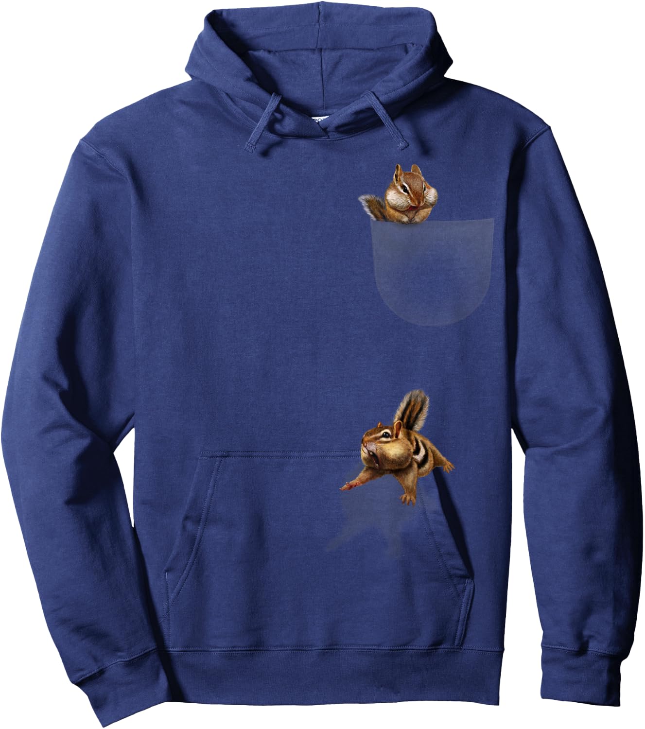 Cute Pocket Chipmunk, Funniest Squirrel Falling Medium Asphalt Hoodie - Hoodie | Navy