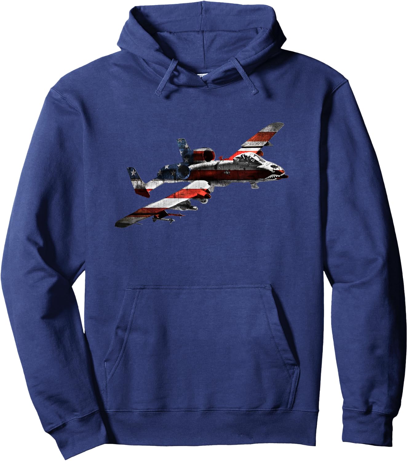 American Flag A-10 Warthog Hoodie - Hoodie | Navy