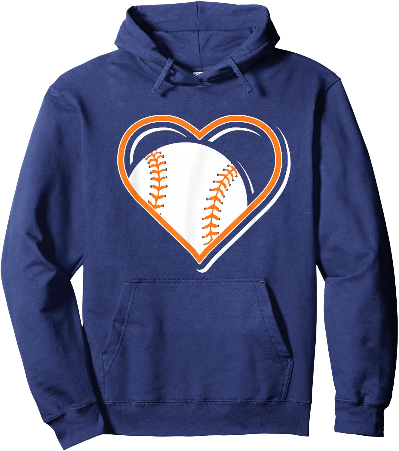 Cute Orange Baseball Heart Shirt - Baseball in Heart Hoodie - Hoodie | Navy