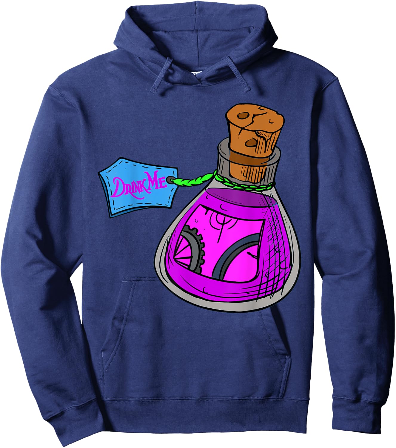 Alice in Wonderland Drink Me Bottle Hoodie - Hoodie | Navy