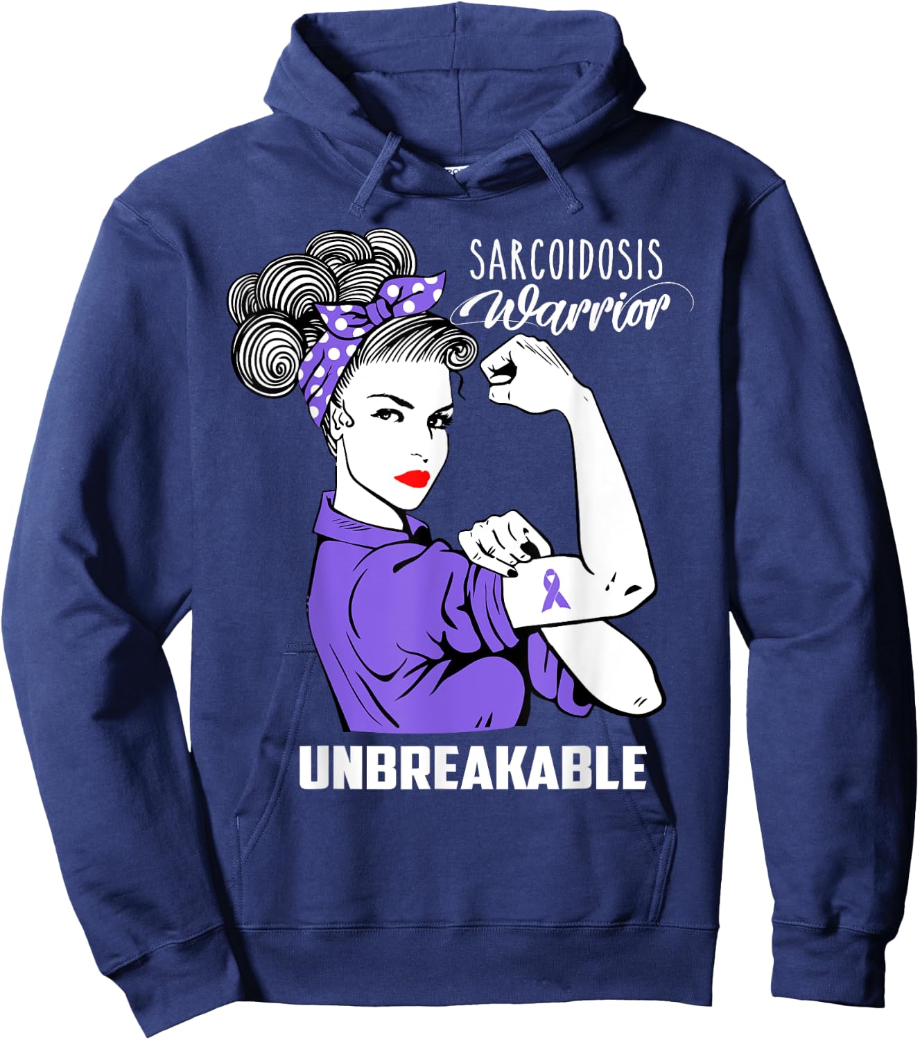 Sarcoidosis Warrior Unbreakable Shirt Awareness Gift Hoodie - Hoodie | Navy