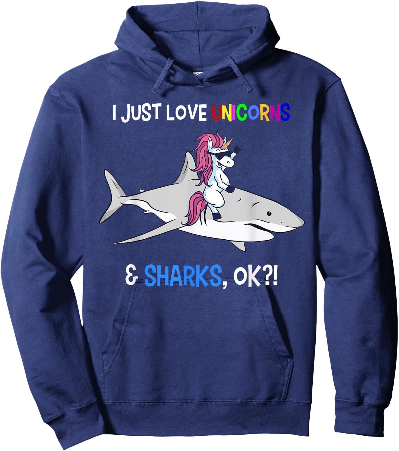Unicorn Shark Shirt Funny Shark Unicorn Lover Gift Hoodie - Hoodie | Navy