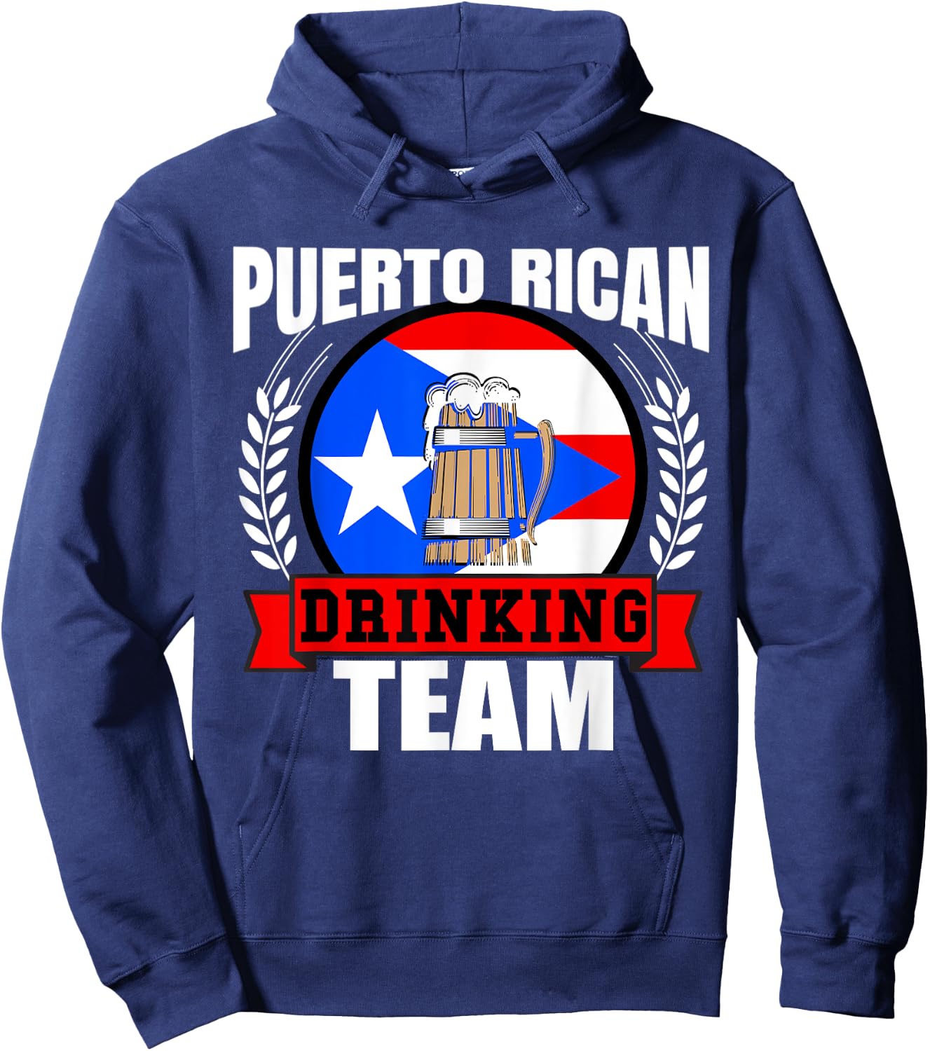 Puerto Rican Drinking Team Puerto Rico Flag Beer Party Gift Hoodie - Hoodie | Navy