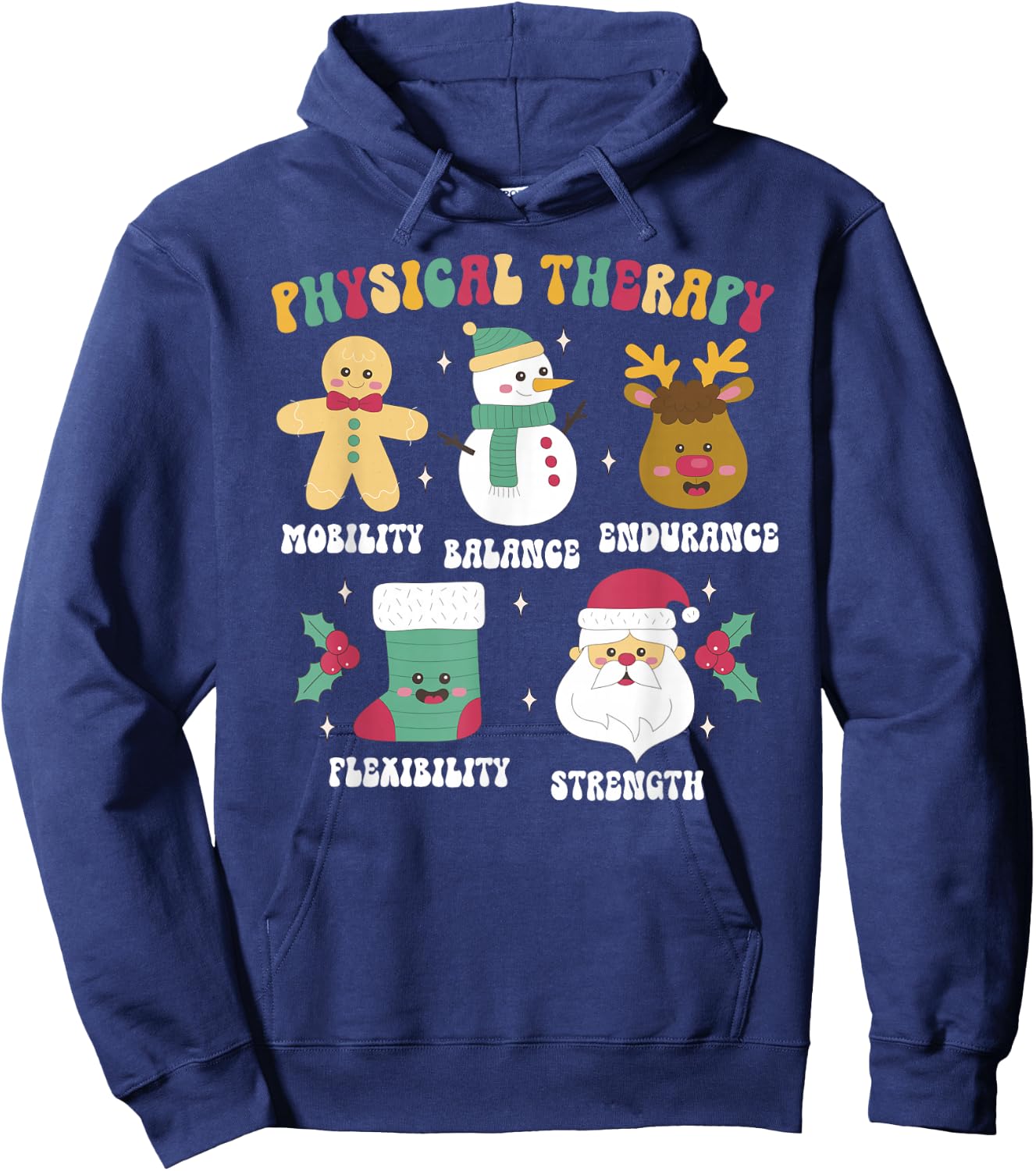 Groovy Physical Therapy Christmas Physical Therapist Xmas Hoodie - Hoodie | Navy