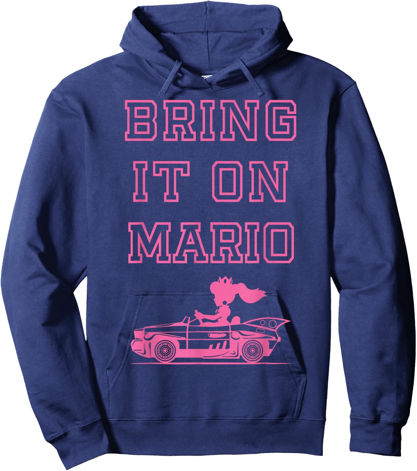 Mario Kart Peach Outline Poster Bring It On Mario Hoodie - Hoodie | Navy