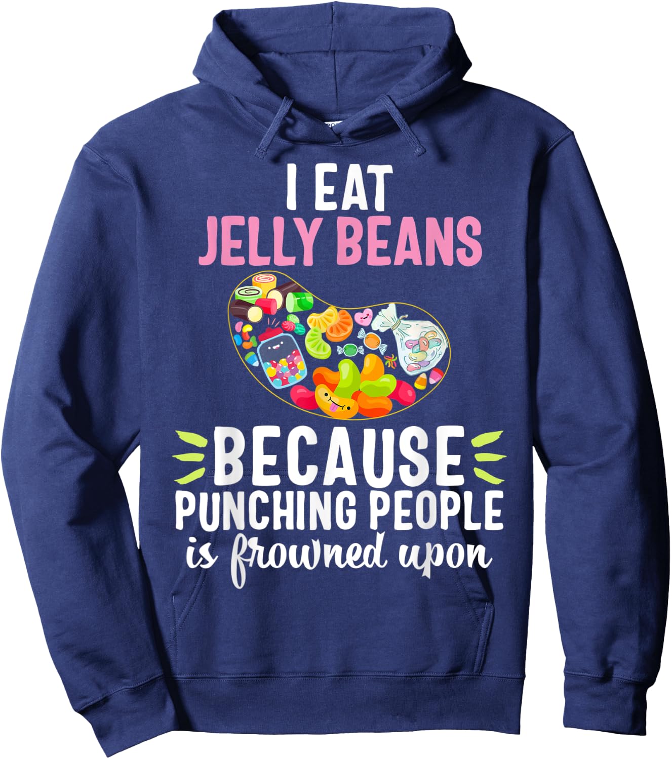 Jelly Bean Soft Sugar Candy Fruity Juicy Kids Gift Hoodie - Hoodie | Navy