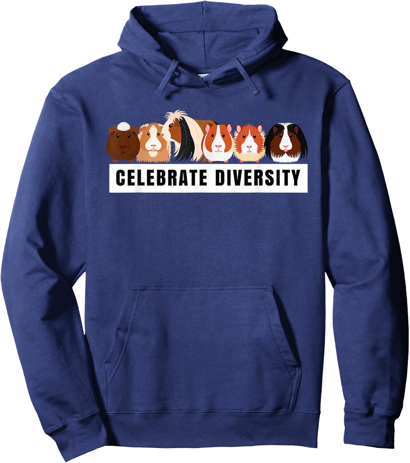 Celebrate Diversity Breed Cute Pet Animal Fun Pet Guinea Pig Hoodie - Hoodie | Navy