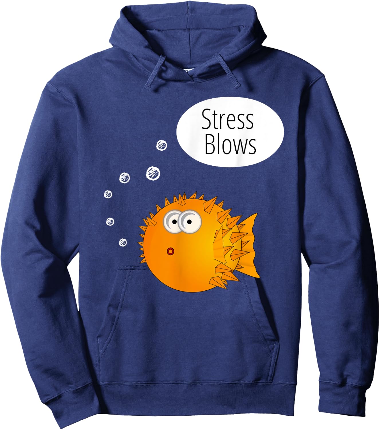 Funny Stress Blows Beach Fishing Gifts Men Kids Girls Hoodie - Hoodie | Navy
