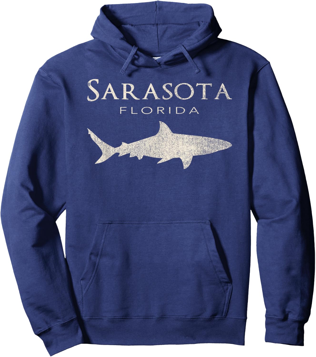 Retro Sarasota FL Shark Hoodie - Hoodie | Navy