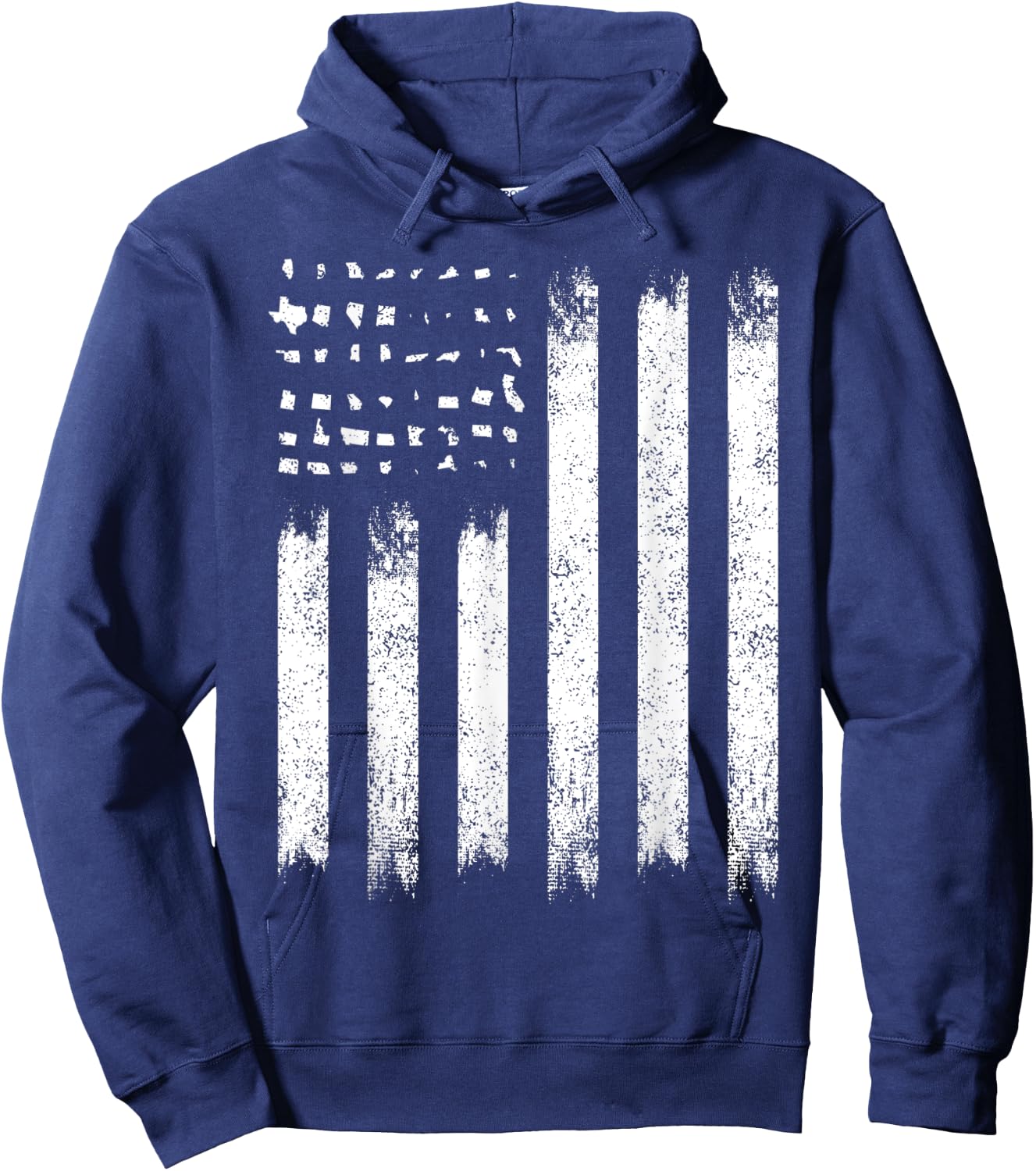 Vintage American Flag USA Patriotic gift Flags Hoodie - Hoodie | Navy