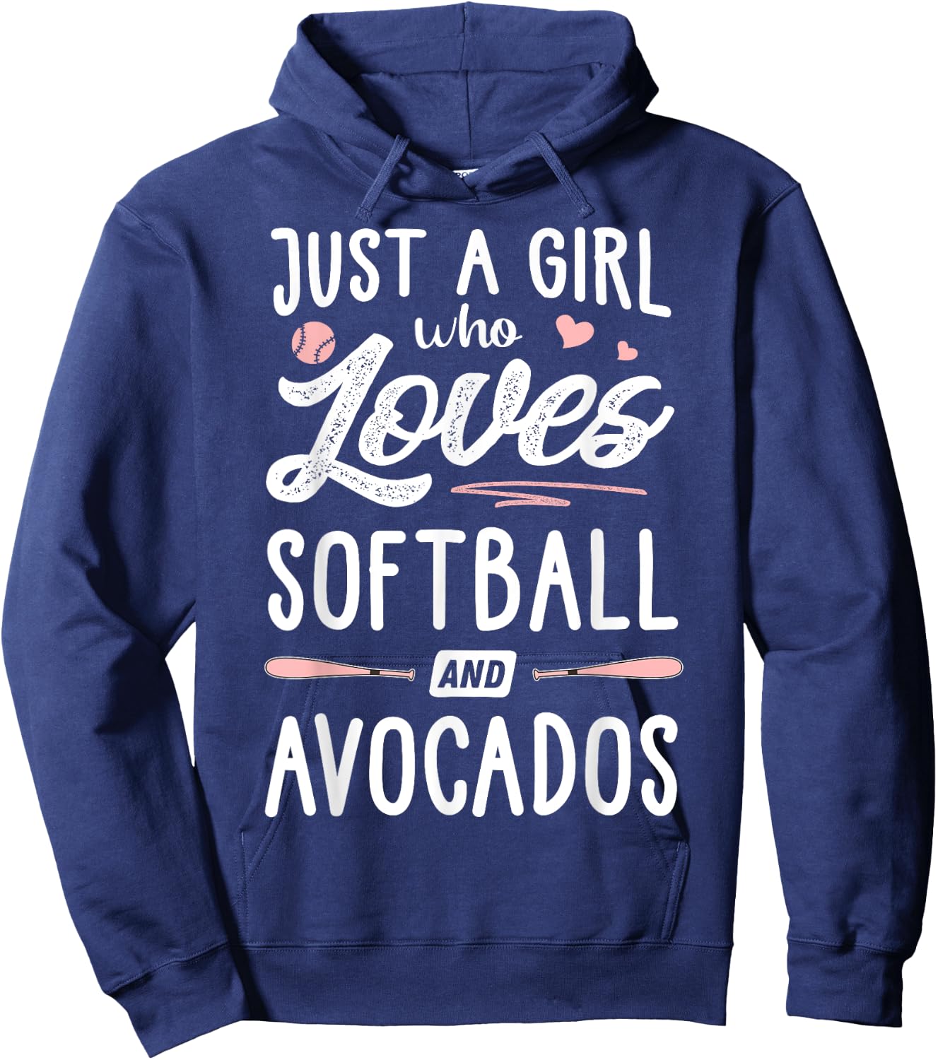 Just A Girl Who Loves Softball And Avocados Gift Women Hoodie - Hoodie | Navy