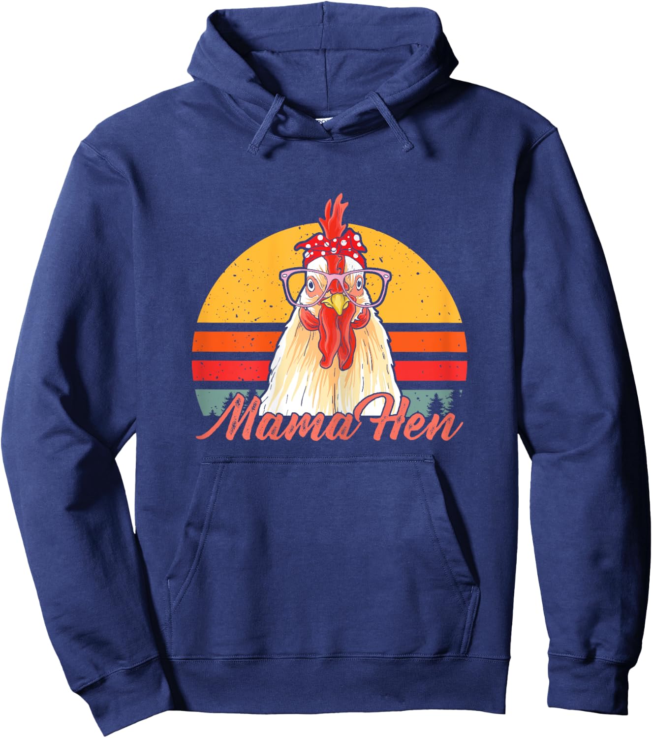 Mama Hen Chicken Mom Crazy Chicken Lady Lover Farmer Saying Hoodie - Hoodie | Navy
