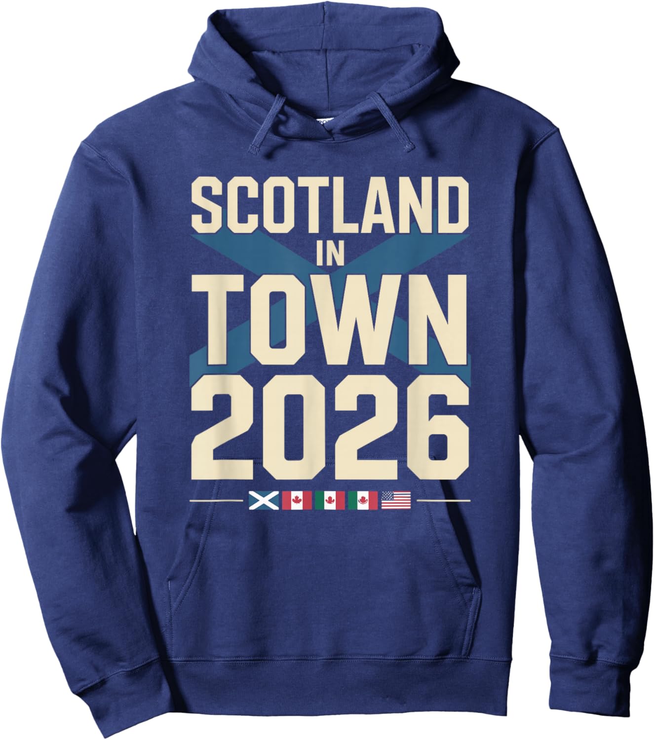Scotland Football Lovers Party 2026 USA Tartan America Hoodie - Hoodie | Navy