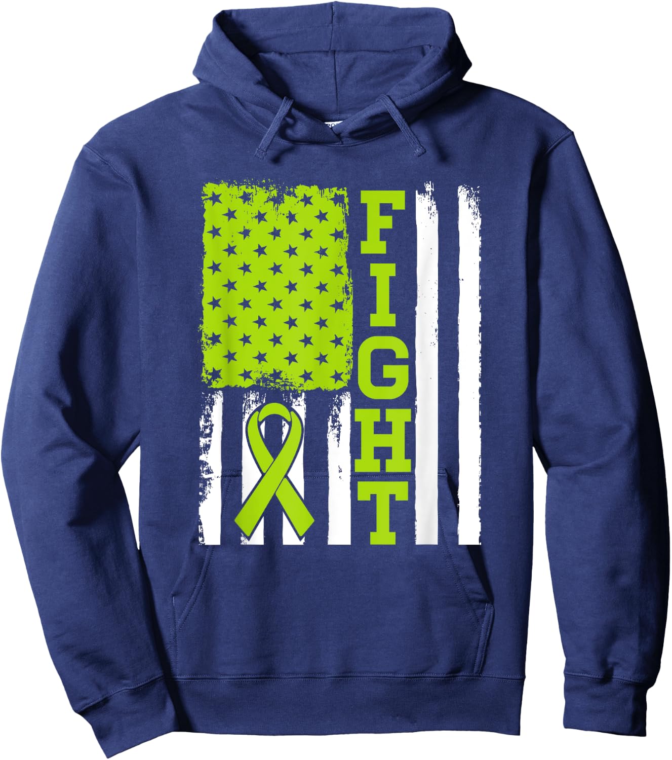 Fight Flag - Lymphoma Cancer Shirt Gift Lymphoma Fighter Hoodie - Hoodie | Navy