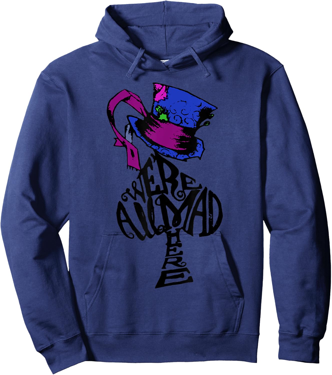 We're All Mad Here - Mad Hat & Spade Hoodie - Hoodie | Navy