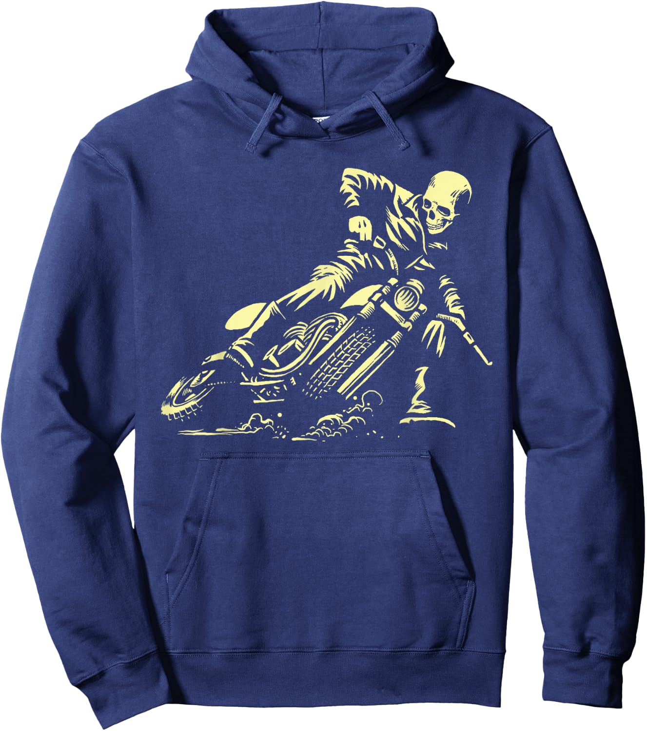 Cafe Racer - Ghost Drift Rider - Vintage Motorcycle Hoodie - Hoodie | Navy