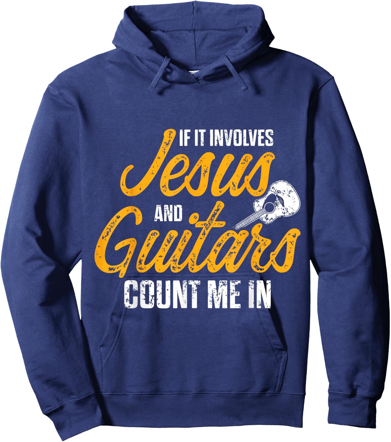 Christian Guitarist Jesus Church Worship Guitar Player Hoodie - Hoodie | Navy