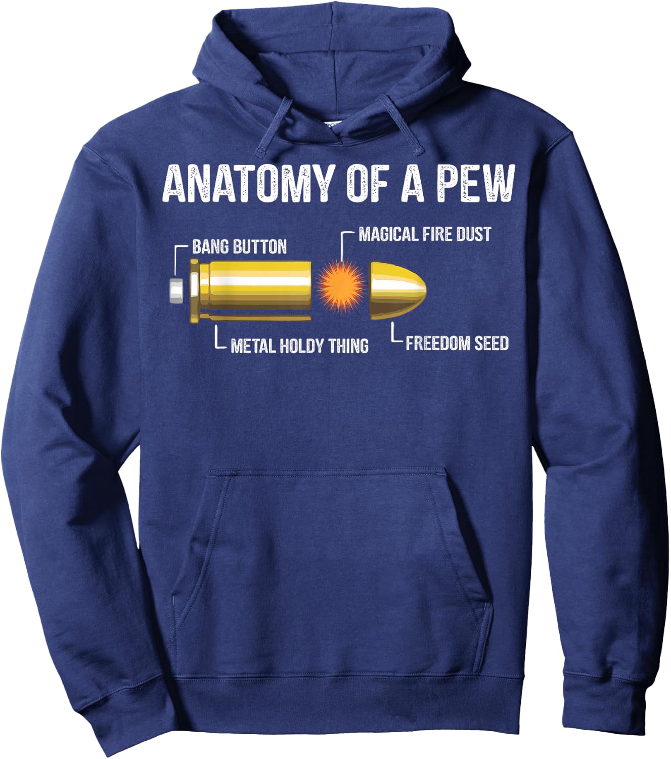 Funny Gun Ammo Bullet Gift - Anatomy Of A Pew Hoodie - Hoodie | Navy