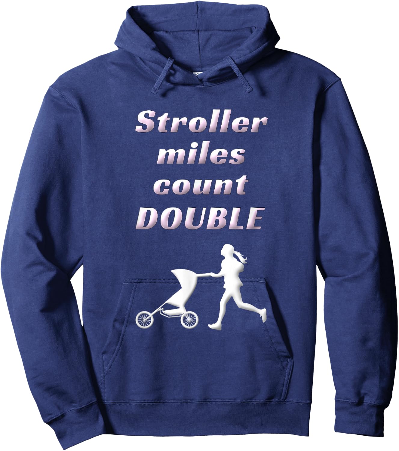Funny Stroller Running Mom Motivation Marathon Runner Mama Hoodie - Hoodie | Navy