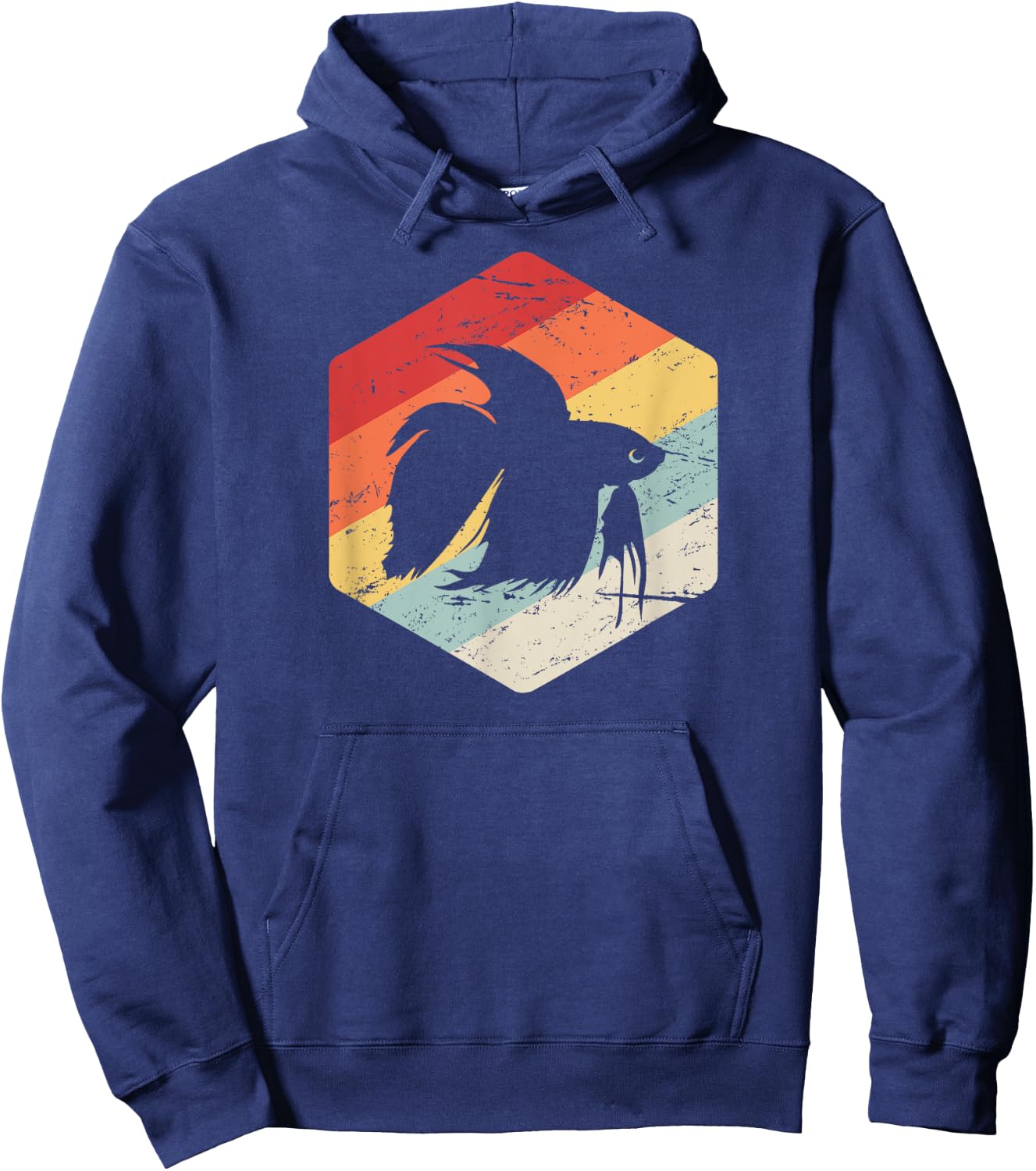 Retro Vintage Freshwater Aquarium Betta Fish Hoodie - Hoodie | Navy