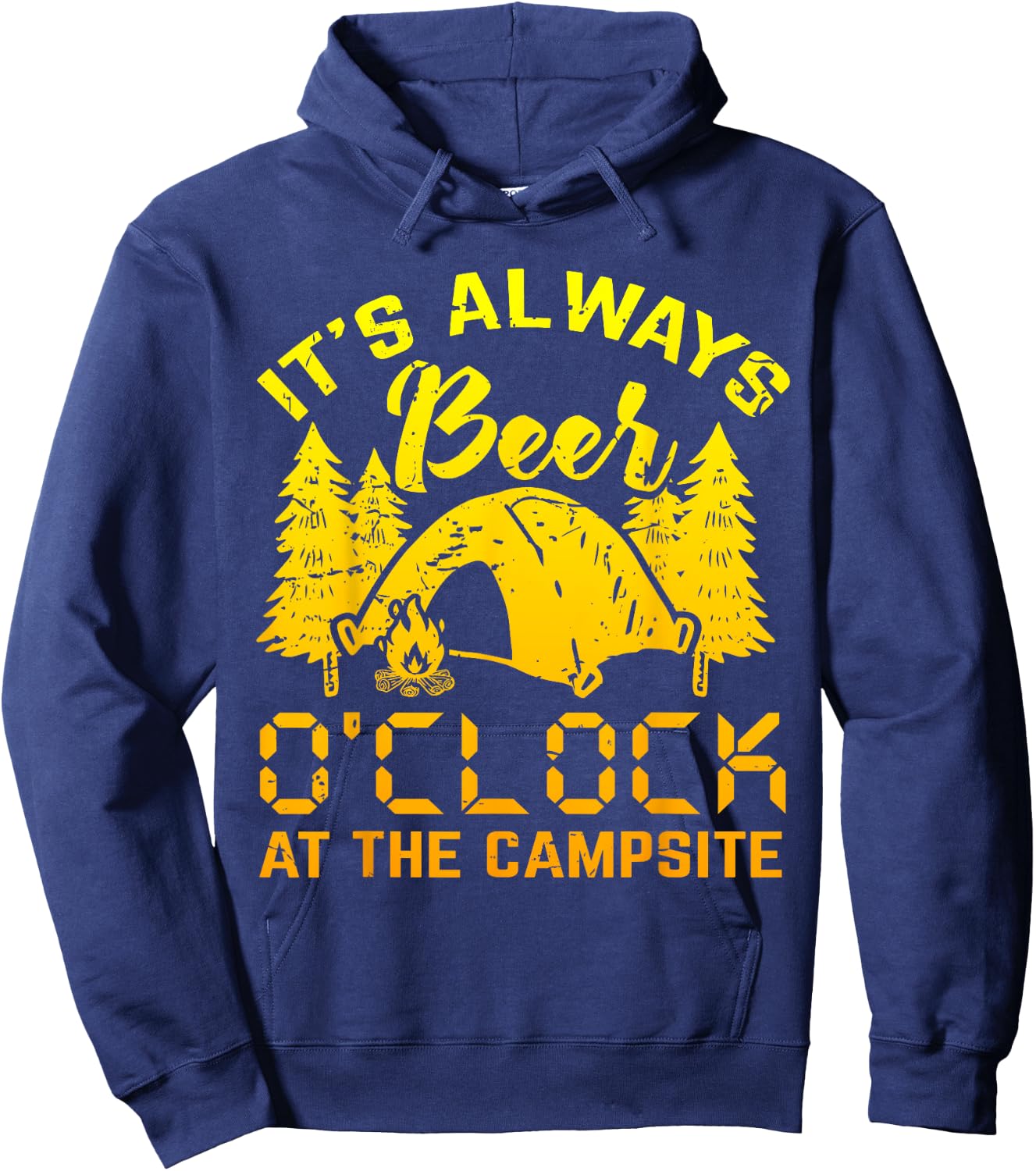 It s Always Beer O clock Shirt Funny Camping Gift Hoodie - Hoodie | Navy