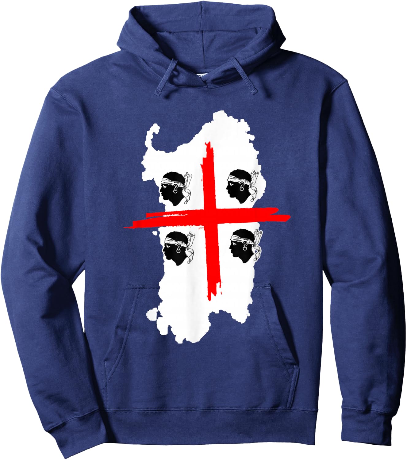 4 Mori Sardegna Flag back print sardinia gift Hoodie - Hoodie | Navy
