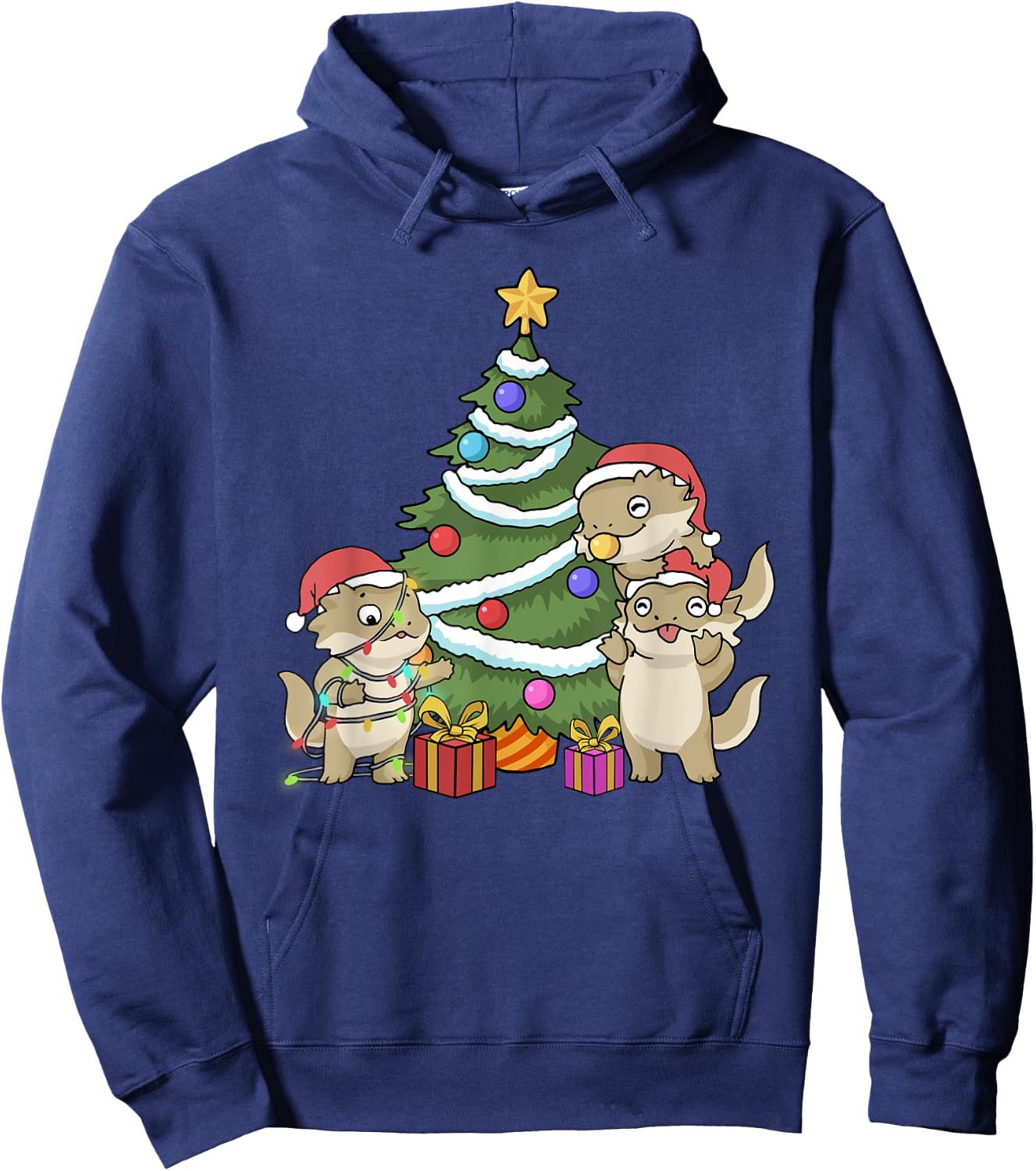 Bearded Dragon Christmas Hoodie - Hoodie | Navy
