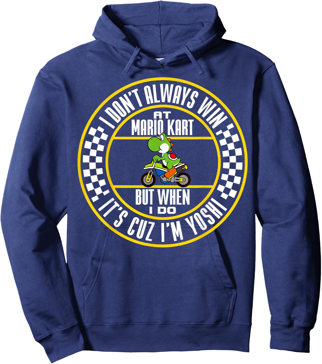 Nintendo Mario Kart Winning As Yoshi Graphic Small Hoodie - Hoodie | Navy