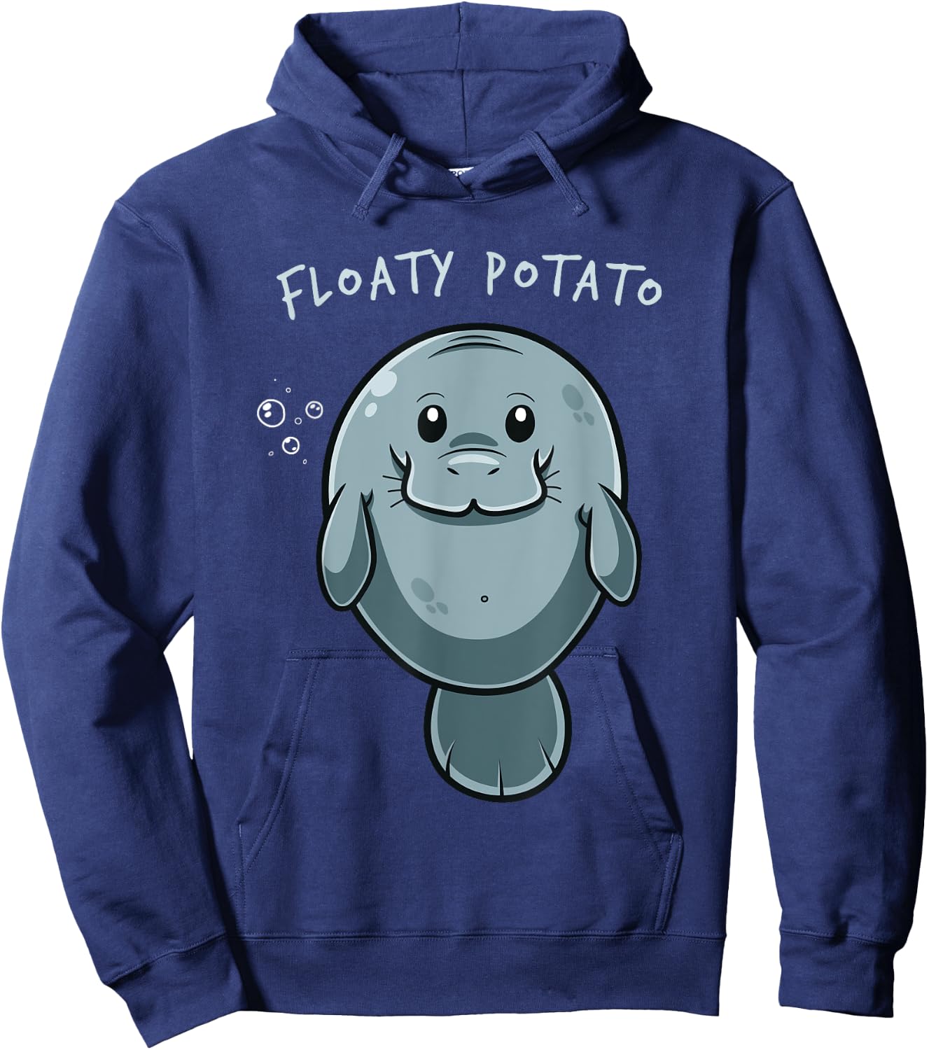 Floaty Potato Funny Manatee Sea Animal Manatees Potatoes Hoodie - Hoodie | Navy