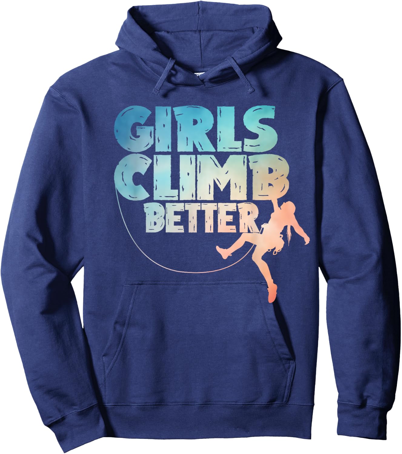 Cool Rock Climber Art Girls Indoor Rock Climbing Hoodie - Hoodie | Navy