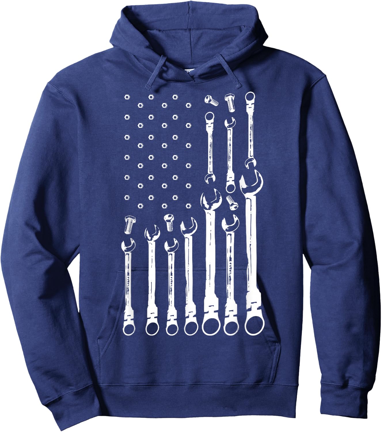 Mechanic Flag American Patriotic Flag Car Mechanic USA Flag Hoodie - Hoodie | Navy