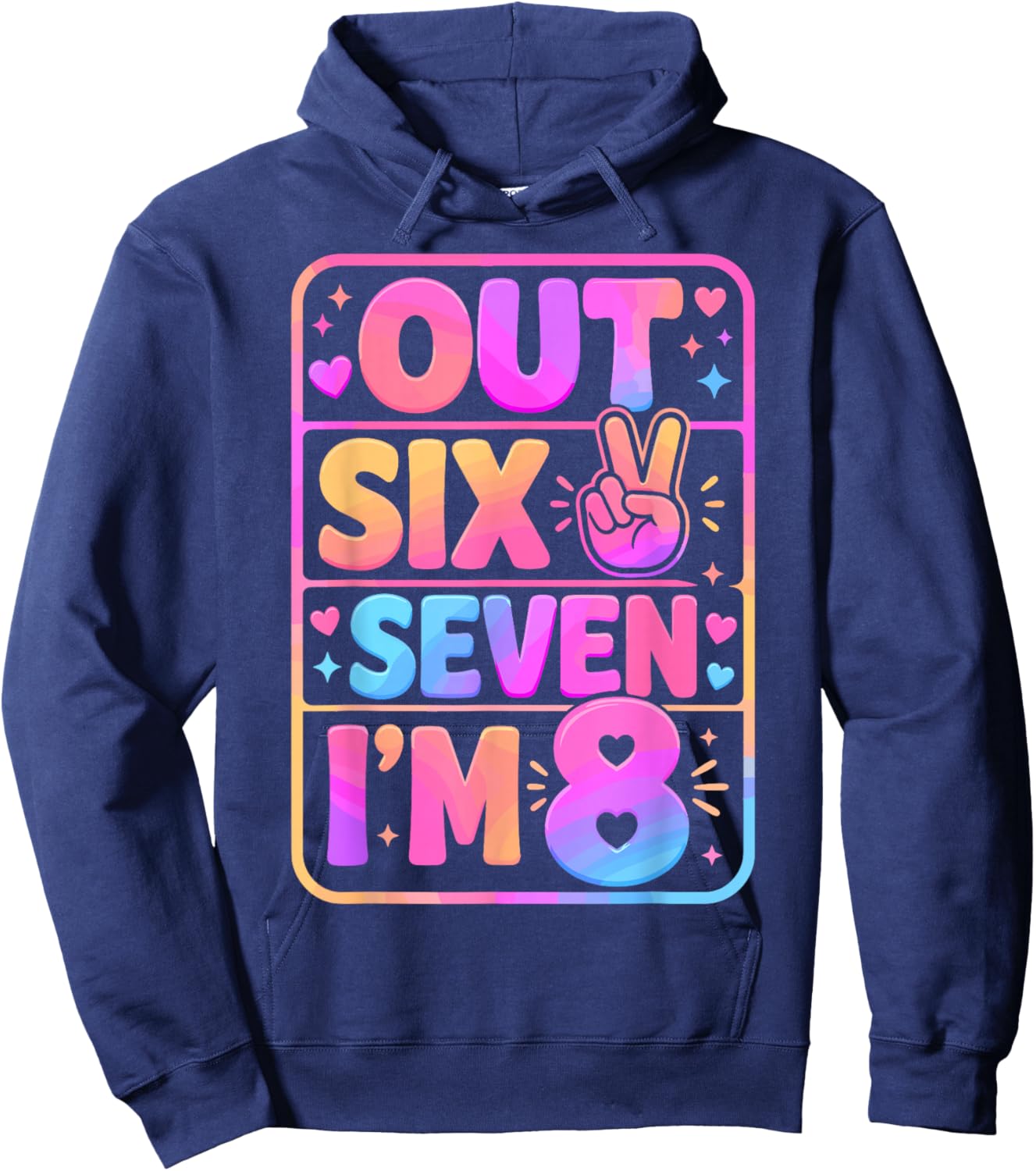 8th Birthday It's My 8 Bday Girls Boys Turning 8 Birthday Hoodie - Hoodie | Navy