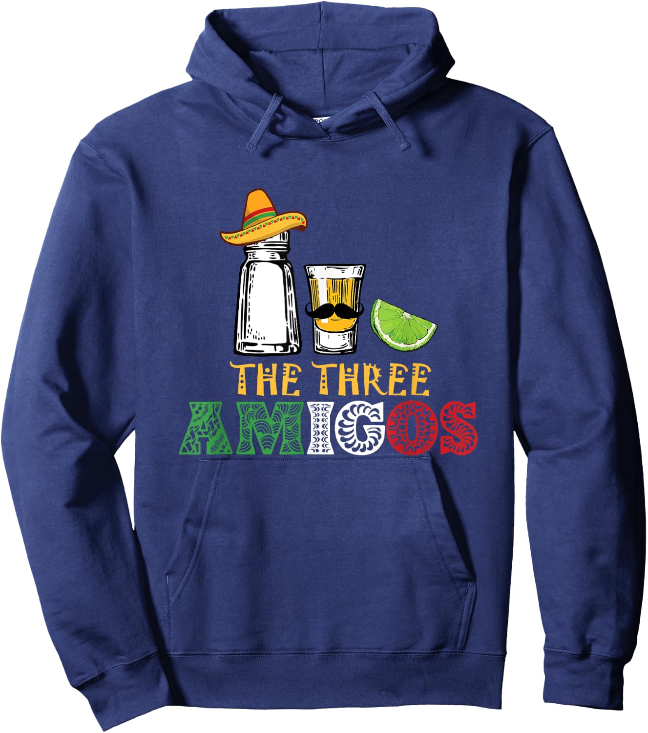 The 3 Three Amigos - salt, tequila & lime Hoodie - Hoodie | Navy