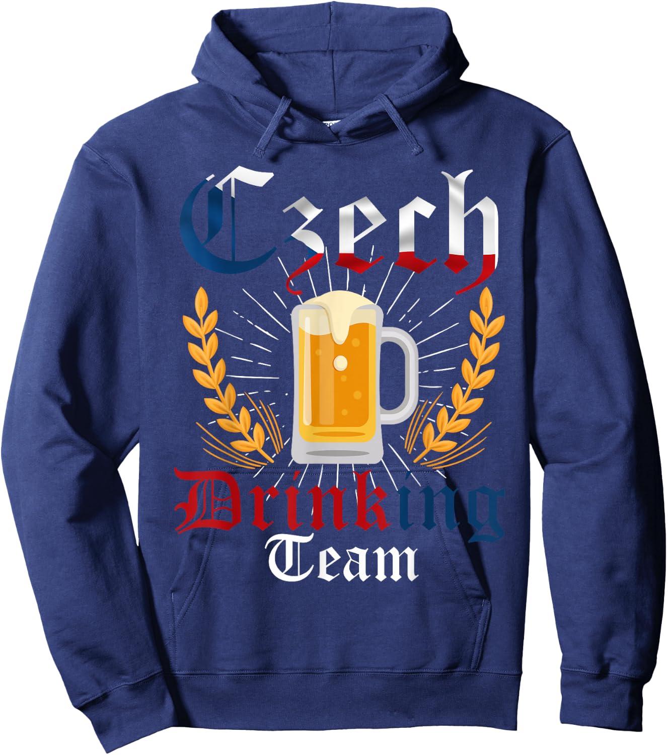 Czech Drinking Team Beer and Flag Colors Oktoberfest Gift Hoodie - Hoodie | Navy