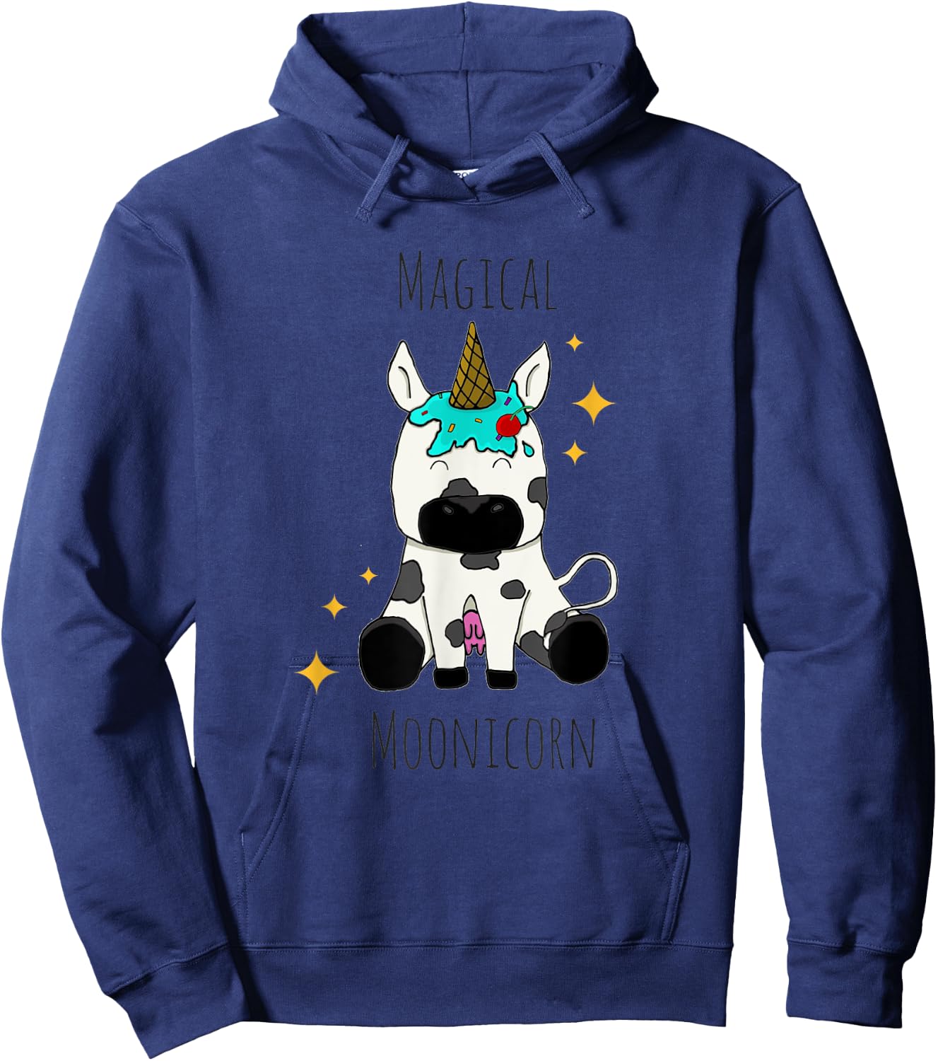 Funny Cow Magical Moonicorn for kids and adults Hoodie - Hoodie | Navy