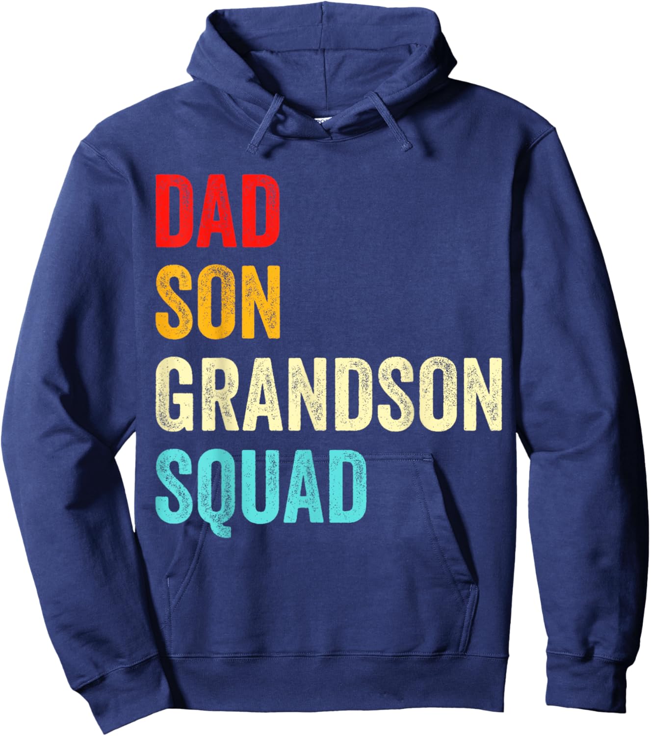 Dad Son Grandson Squad Matching Grandpa Father's Day Retro Hoodie - Hoodie | Navy