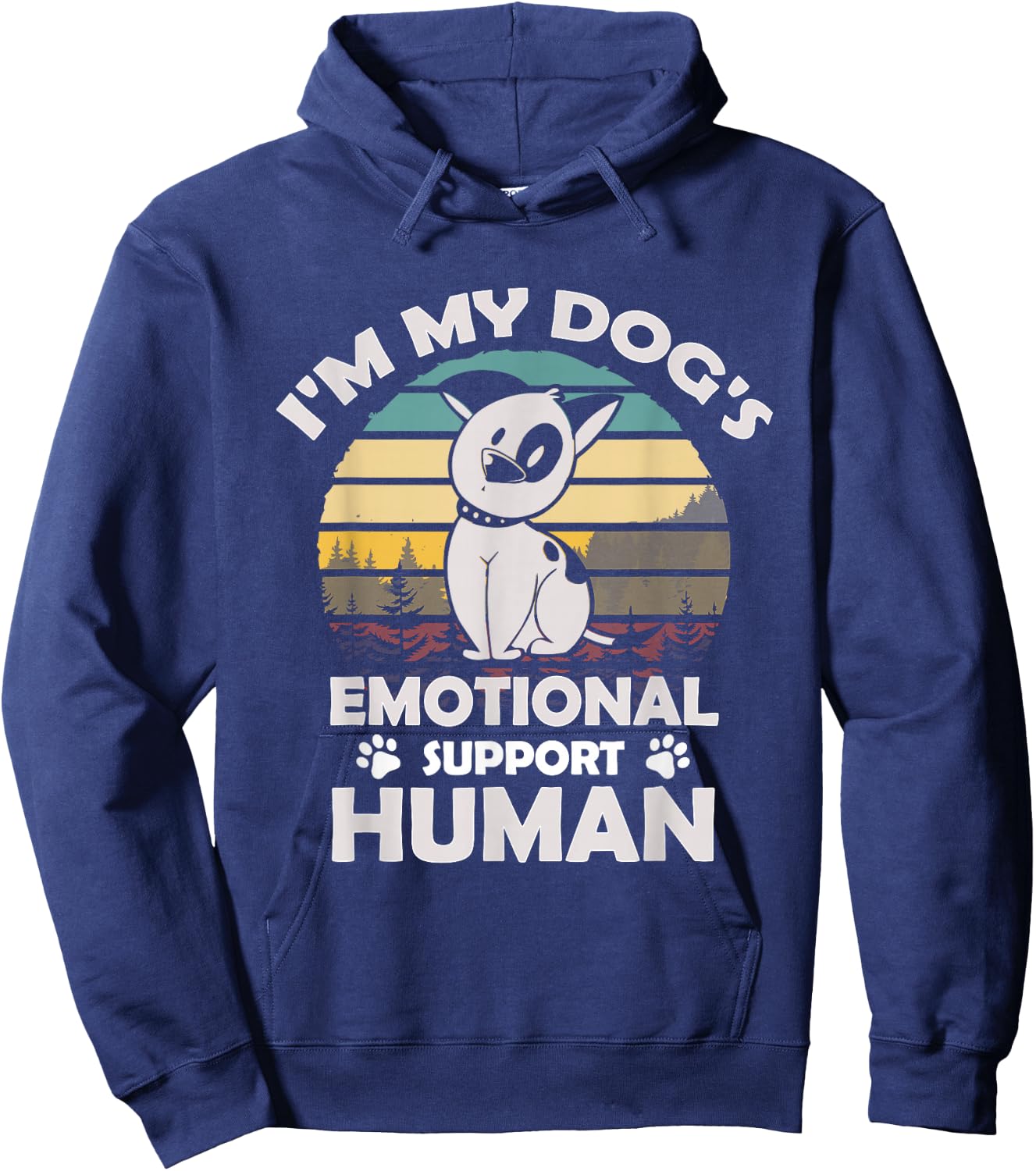 I'm My Dog's Emotional Support Human Retro Vintage Gift Hoodie - Hoodie | Navy