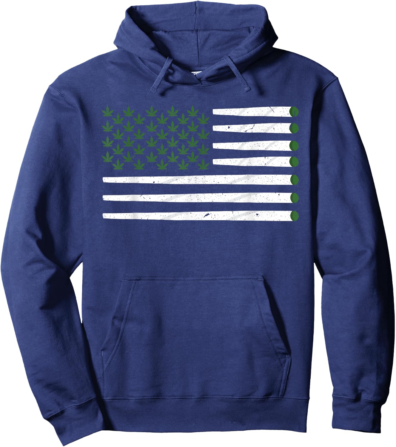 Weed Cannabis Patriot Joint American Flag Marijuana Gift Men Hoodie - Hoodie | Navy