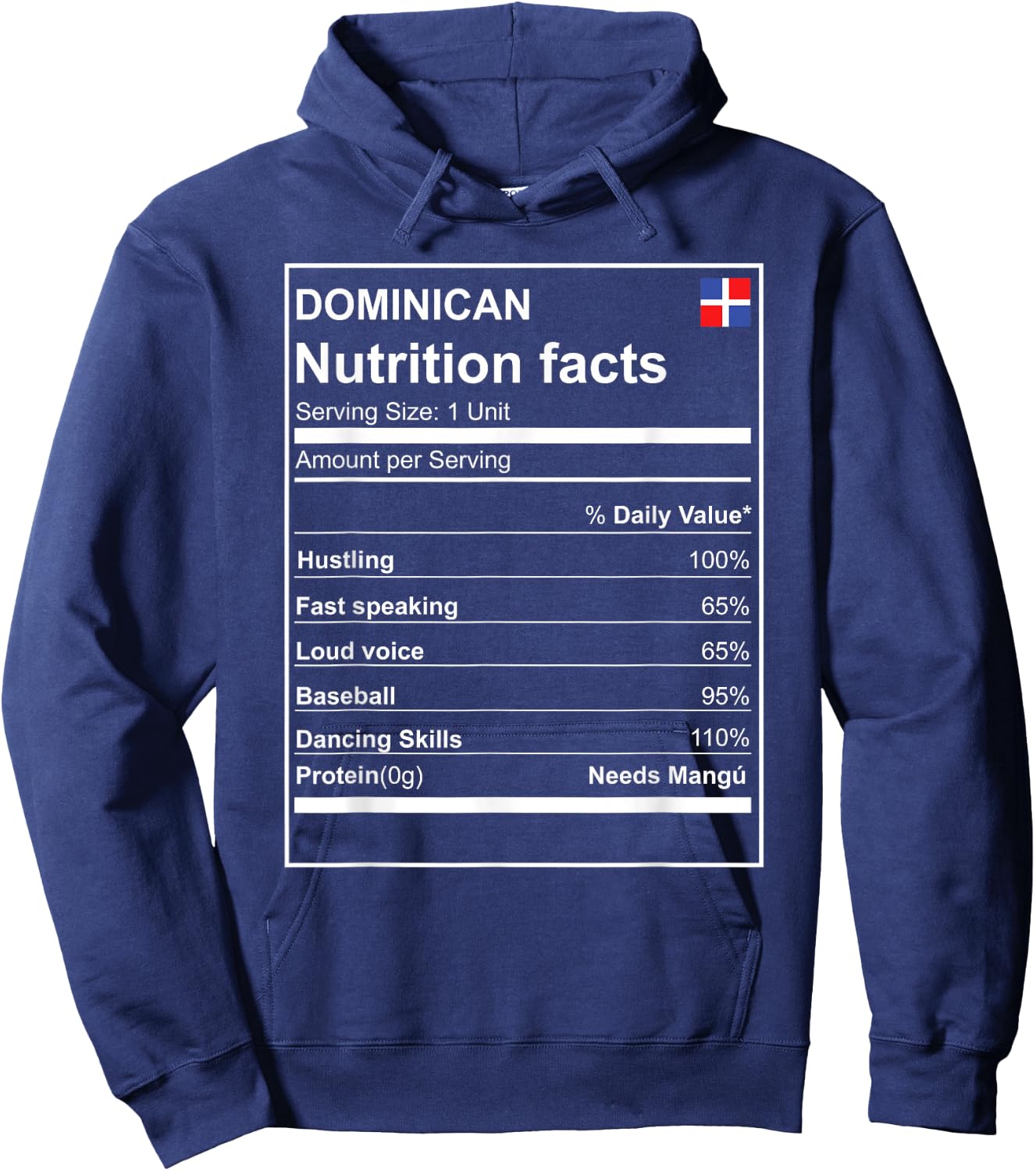 Dominican Nutrition Facts cool and modern Hoodie - Hoodie | Navy