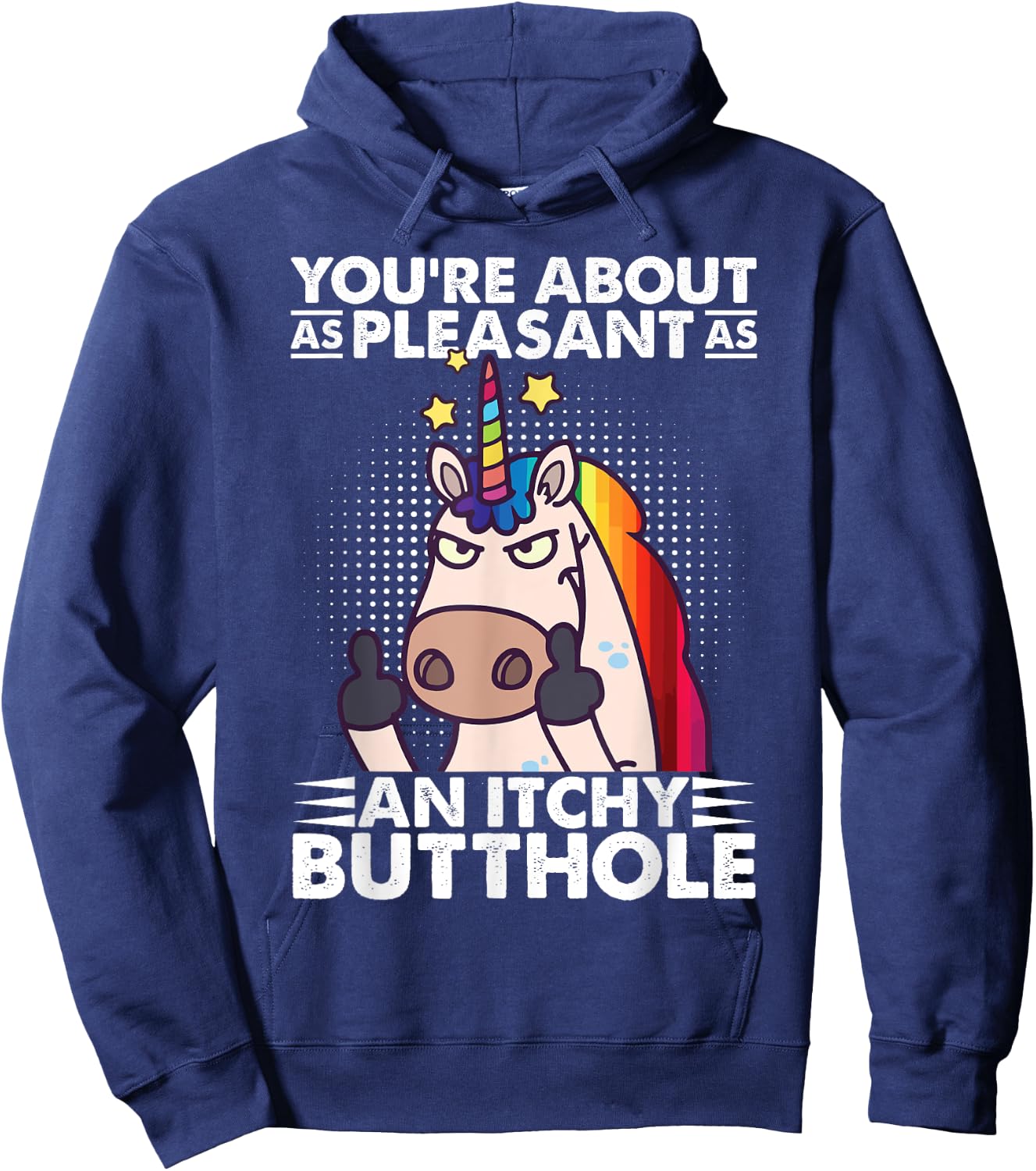 You're Pleasant As An Itchy Butthole Funny Sassy Unicorn Hoodie - Hoodie | Navy