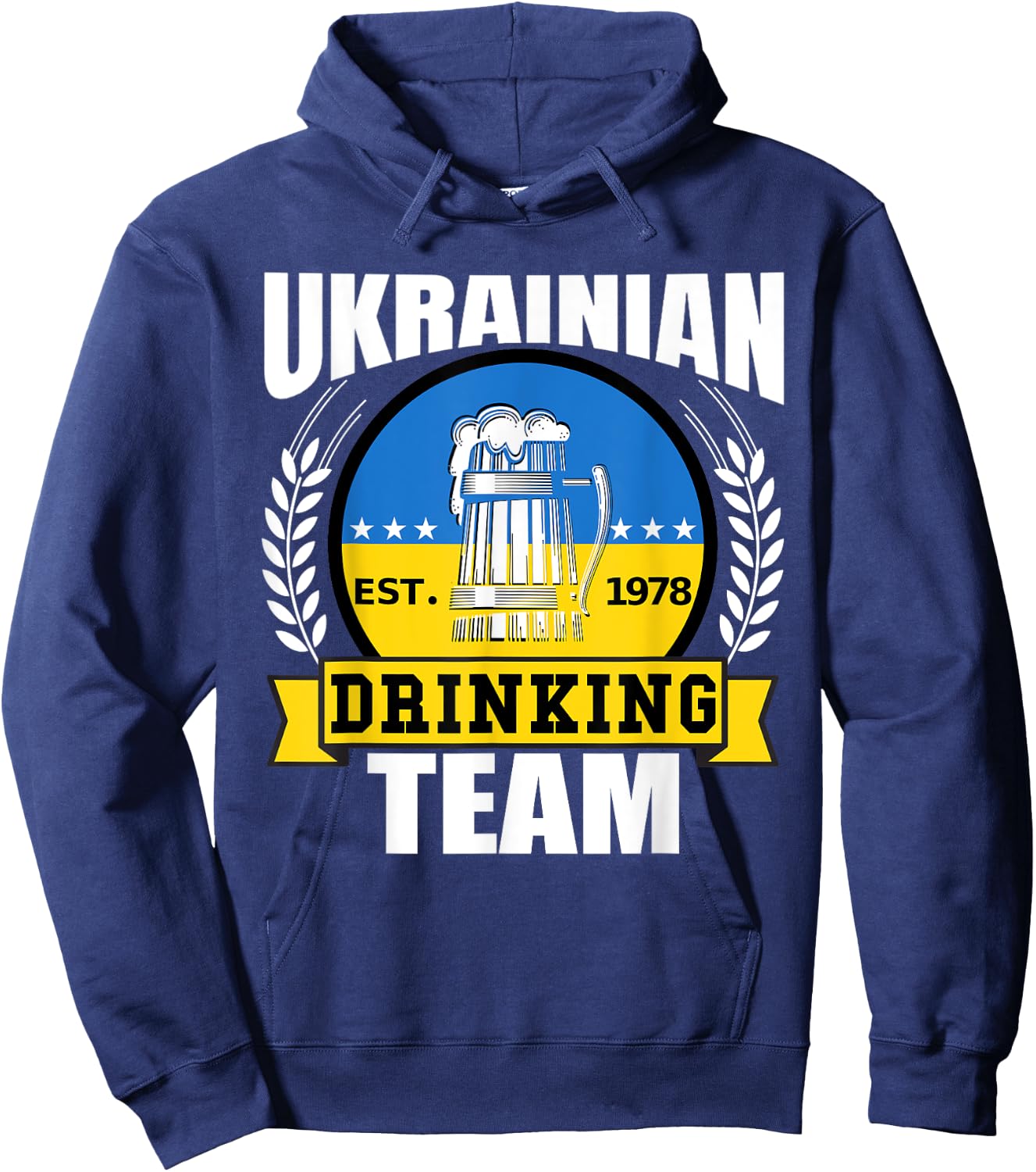 Ukrainian Drinking Team Ukraine Flag Beer Funny Party Gift Hoodie - Hoodie | Navy