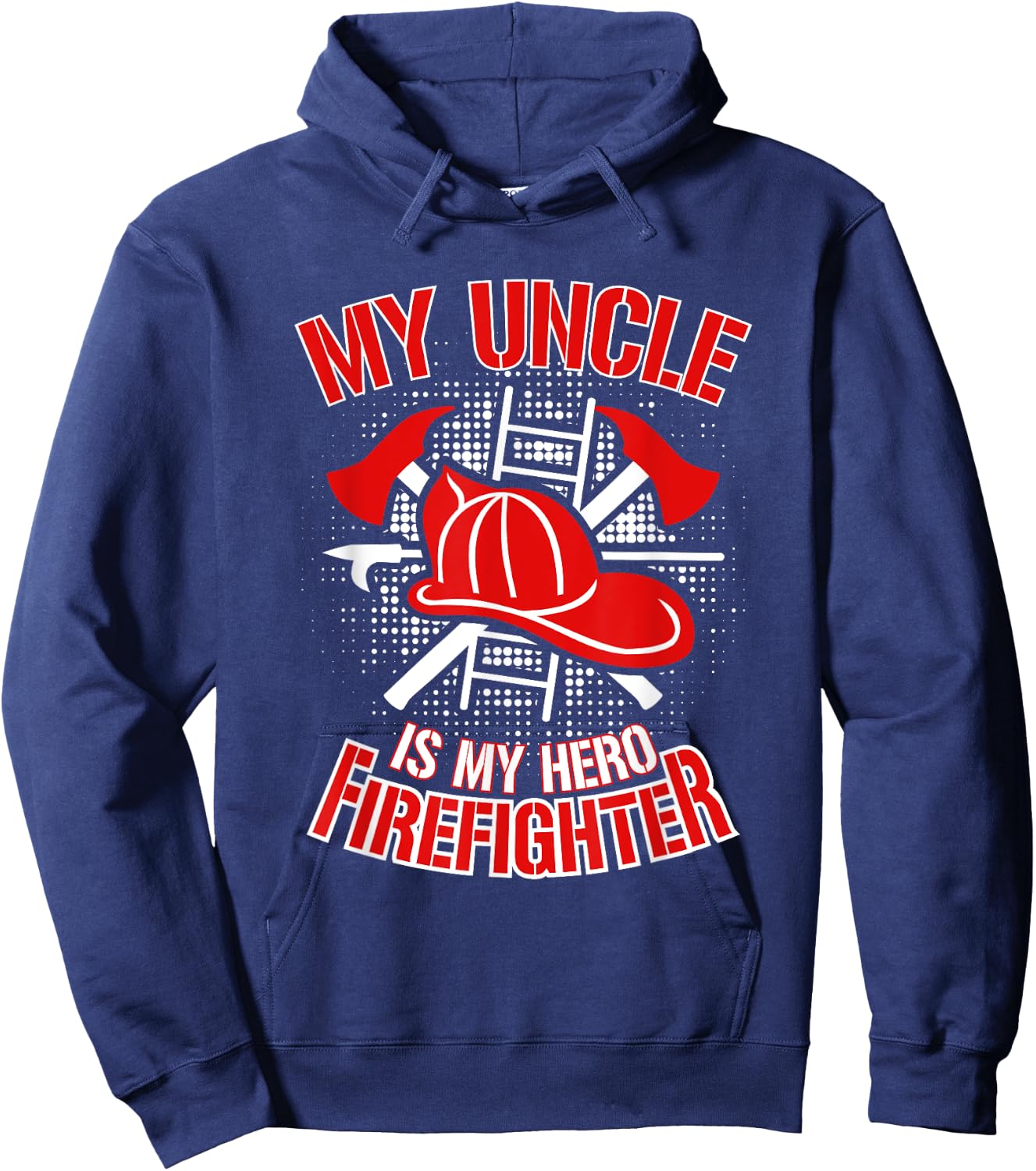 Firefighter Uncle T Shirt Gift Thin Red Line Family Shirt Hoodie - Hoodie | Navy