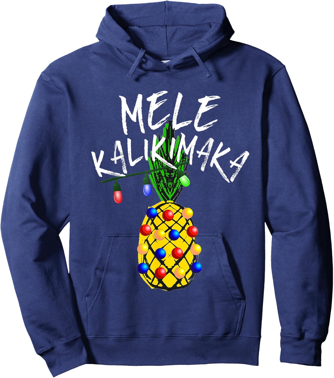 Mele Kalikimaka Pineapple Merry Christmas Hawaii Hoodie - Hoodie | Navy