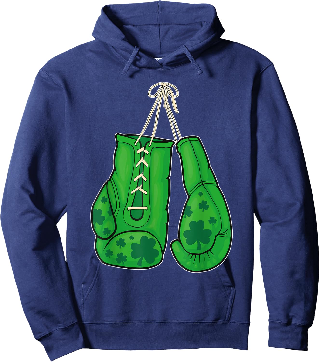 St Patricks Day Boxing Gloves Green Lucky Shamrock Hoodie - Hoodie | Navy